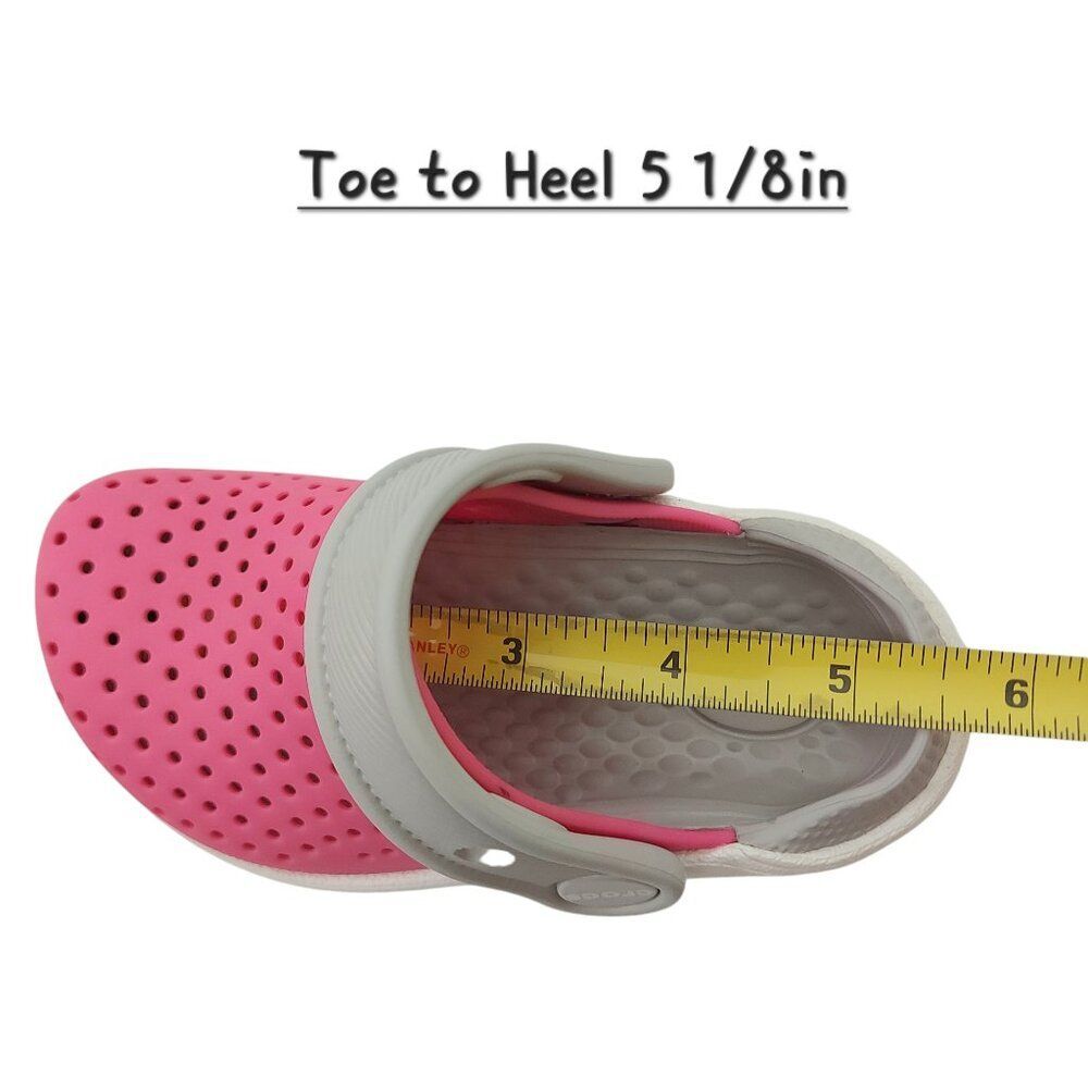 Crocs Literide Clogs Sandals Little Kids 6 Pink White - Picture 9 of 11